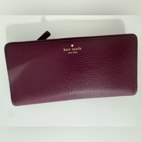 kate spade Handbags - Kate Spade Wallet. Pebble leather. Color dark Red.